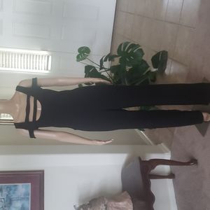 Vintage Frederick's of Hollywood L playsuit strappy coldshoulder cutout stretchy